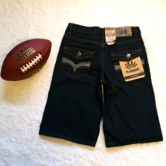🏈M.Gordon Boy's Black Denim Shorts🏈 - Picture 2 of 3
